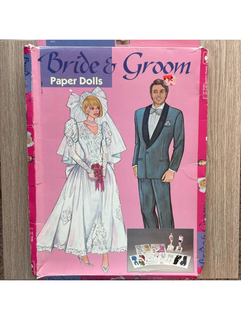 Vintage 1991 Bride and Groom Paper Dolls, Uncut, Unused, Gift Idea, Wedding